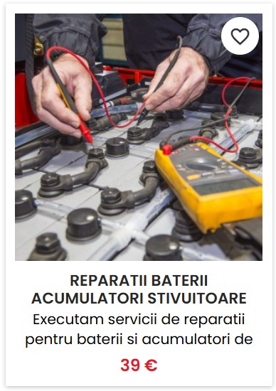 Reparatii baterii acumulatori stivuitoare, transpalete, reachtruck, nacele