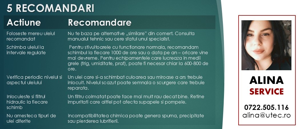 Campanie schimb ulei hidraulic